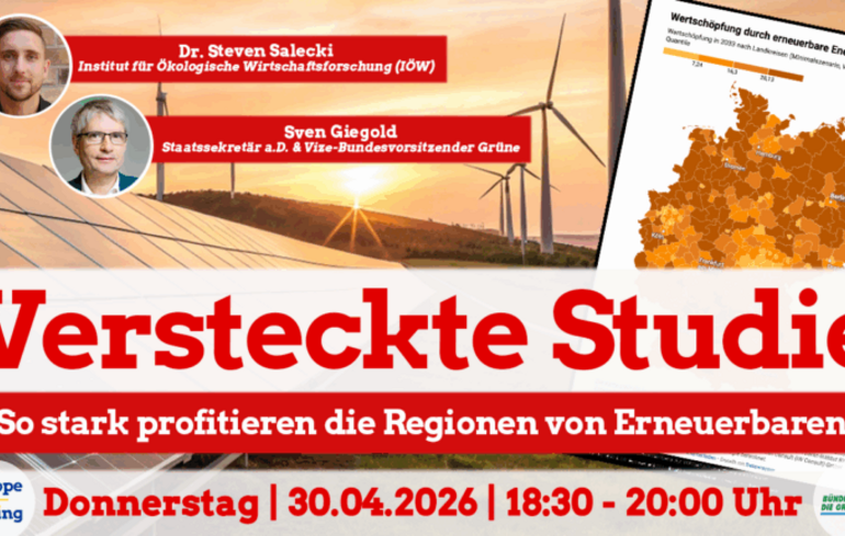 Bild zu einem Webinar "Webinar “Die versteckte Studie: So stark profitieren die Regionen von Erneuerbaren!”"