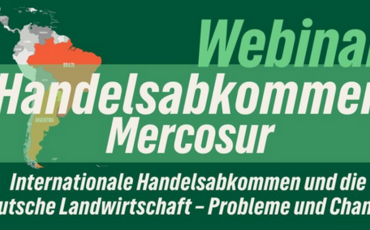 Veranstaltungsbild eines  Webinar 25.03.2026 mit Martin Häusling: Internationale Handelsabkommen und die deutsche Landwirtschaft – Probleme und Chancen